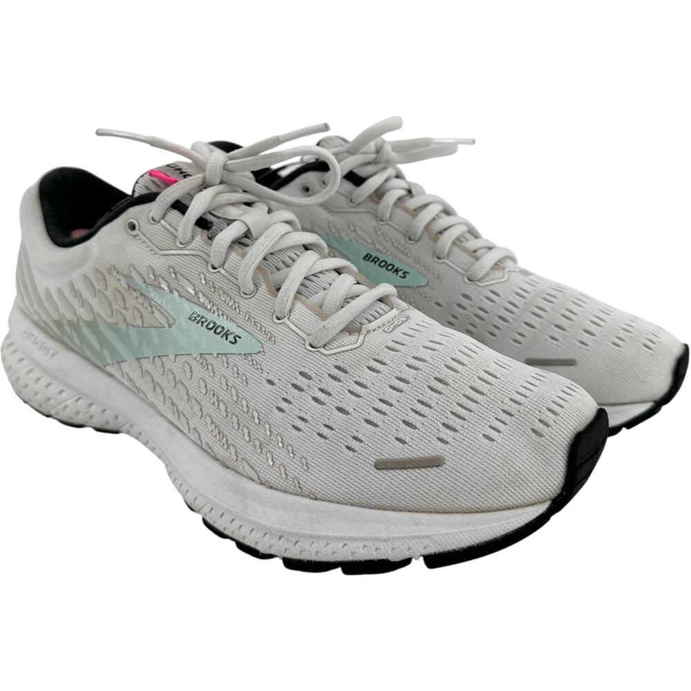 Brooks Ghost 13 Road-Running Sneakers Road Dna Loft BioMoGo White Aqua Pink 9.5